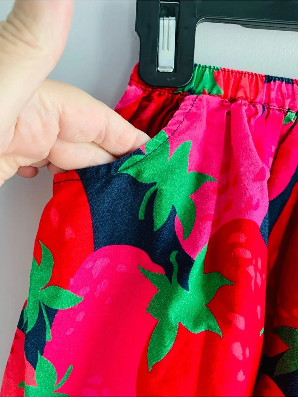 Crazy 8 Strawberry Skirt Cotton Pink Red Navy Colorful Cute Fun Girls EUC 5 6
